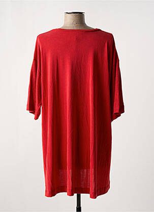 T-shirt col v manches 3/4 rouge OZAI N KU femme