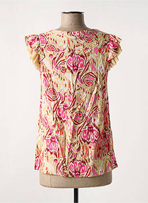 Blouse tissage popeline manches courtes rose YEST femme