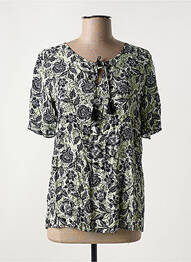Blouse imprimé fleurs manches courtes vert YEST femme