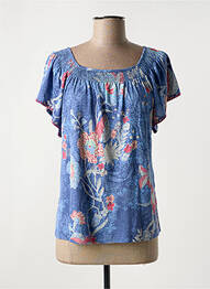 Blouse imprimé fleurs manches courtes bleu WHITE STUFF femme