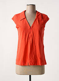 Polo stretch manches courtes orange SEMIOLOGY femme