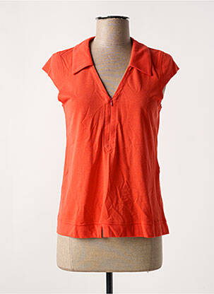 Polo stretch manches courtes orange SEMIOLOGY femme