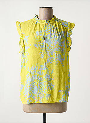 Blouse imprimé fleurs manches courtes jaune WHITE STUFF femme