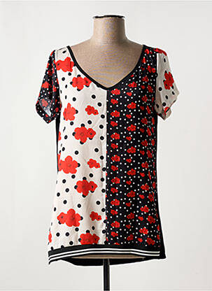 Blouse imprimé fleurs manches courtes noir AN II VITO femme