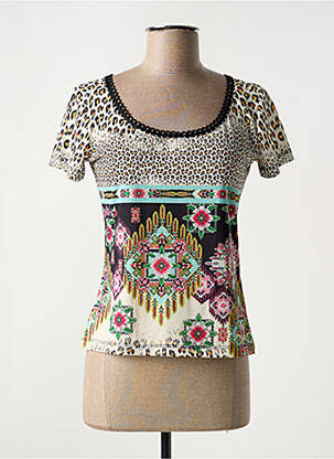 T-shirt stretch manches courtes noir LO! LES FILLES femme