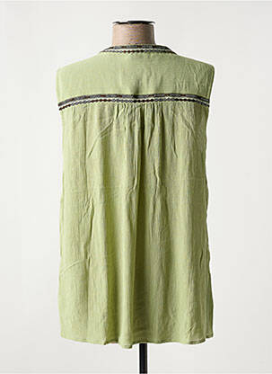 Blouse tissage crêpe sans manche vert YEST femme