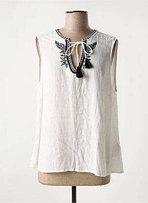 Blouse légère et transparente sans manche blanc ESQUALO femme