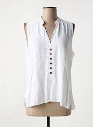 Blouse col v sans manche blanc SEMIOLOGY femme