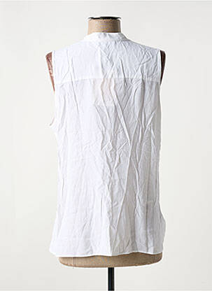 Blouse tissage popeline sans manche blanc SEMIOLOGY femme
