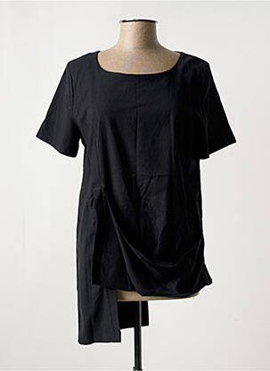 Tunique manches courtes tissage jersey noir ELSEWHERE femme