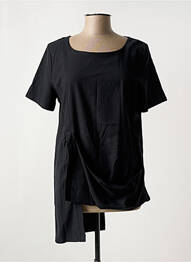 Tunique manches courtes tissage jersey noir ELSEWHERE femme