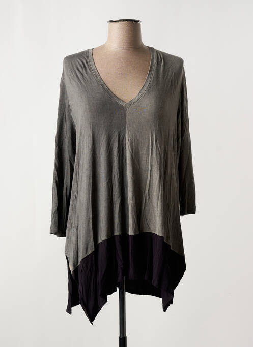 Tunique manches longues col v gris ALEMBIKA femme