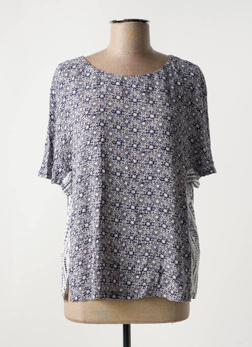 Blouse imprimé fleurs manches courtes bleu WHITE STUFF femme