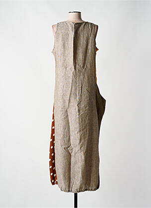Robe longue sans manche sans manche marron ALEMBIKA femme