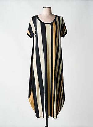 Robe mi-longue manches courtes manches courtes noir ALEMBIKA femme