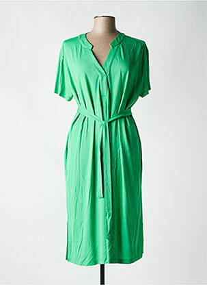 Robe mi-longue manches courtes manches courtes vert YEST femme