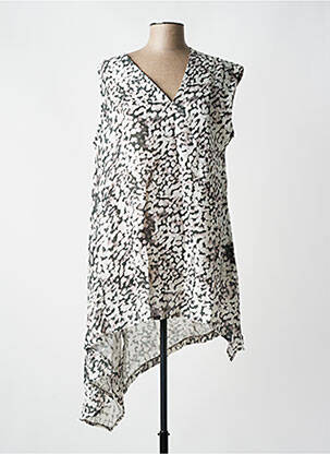 Tunique sans manche tissage crêpe gris LOTUS EATERS femme