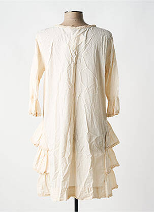 Robe mi-longue manches 3/4 manches 3/4 beige JAYKO femme