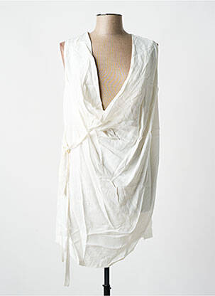Tunique sans manche tissage crêpe beige LOTUS EATERS femme