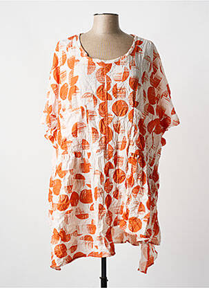 Tunique manches courtes col rond orange GERSHON BRAM femme