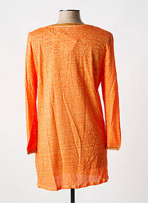 Pull tunique tissage chiné manches longues orange MALVIN femme