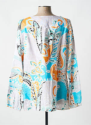 Tunique manches longues imprimé fantaisie bleu MALVIN femme