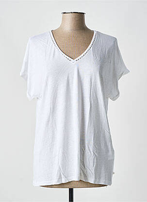 T-shirt col v manches courtes beige YEST femme