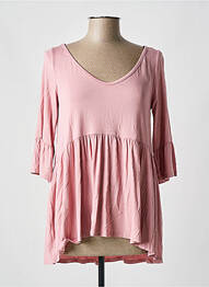 Tunique manches longues col v rose AN II VITO femme