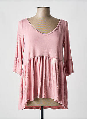 Tunique manches longues col v rose AN II VITO femme