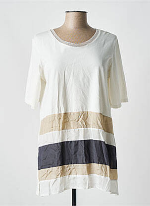 Tunique manches courtes col rond beige LUUKAA femme
