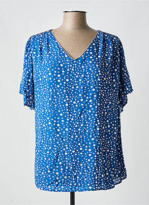 Blouse manches courtes manches courtes bleu CHRISTY femme