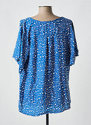 Blouse manches courtes manches courtes bleu CHRISTY femme