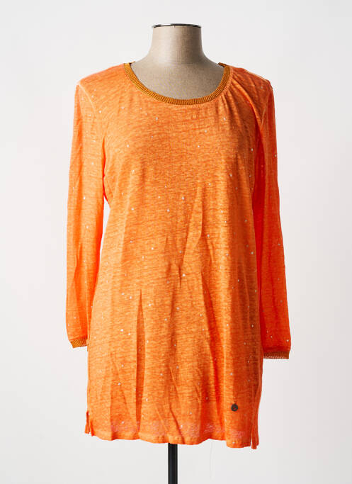 Pull tunique orange MALVIN pour femme