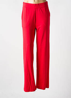 Pantalon droit stretch taille normale rouge YEST femme