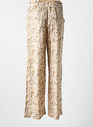 Pantalon large tissage popeline taille normale beige YEST femme