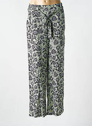 Pantalon large tissage popeline taille normale vert YEST femme