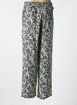 Pantalon large tissage popeline taille normale vert YEST femme
