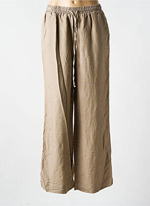 Pantalon large poches taille normale marron YEST femme