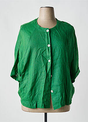 Veste casual col rond vert ALEMBIKA femme