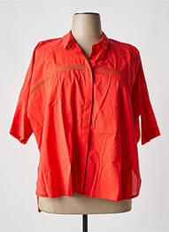 Chemisier tissage popeline manches 3/4 orange SEMIOLOGY femme
