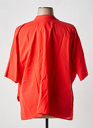 Chemisier tissage popeline manches 3/4 orange SEMIOLOGY femme