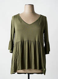 Tunique manches longues col v vert AN II VITO femme