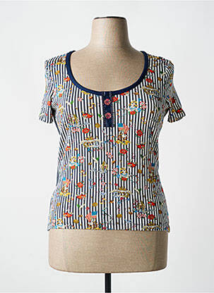 T-shirt stretch manches courtes bleu LO! LES FILLES femme