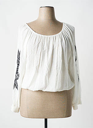 Blouse légère et transparente manches longues blanc ESQUALO femme