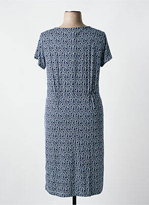 Robe mi-longue imprimé fleurs manches courtes bleu WHITE STUFF femme