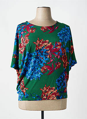 T-shirt stretch manches 3/4 vert ALEMBIKA femme