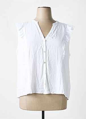 Chemisier coupe cintrée manches courtes blanc YEST femme