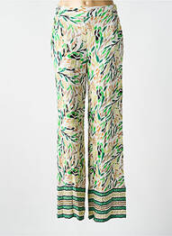 Pantalon droit tissage crêpe taille haute vert YEST femme