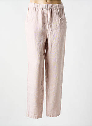 Pantalon droit tissage crêpe taille normale rose VETONO femme