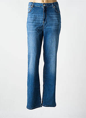 Jeans coupe droite stretch taille normale bleu YEST femme